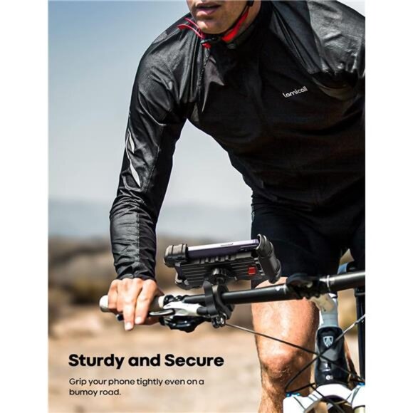 Lamicall Bike Phone Holder, Motorcycle Phone Mount - Motorcycle Handlebar - Picture 4 of 6